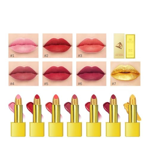 Beuking Gold Lipstick Velvet Nude Lip Tint Non Smudge High Pigment Not Fade Smooth Long Lasting Wear Non Stick Cup Waterproof Matte Lady Lip