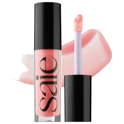 Saie Glossybounce Hydrating Lip Gloss And Tinted Lip Oil Hybrid With Hyaluronic Acid And Jojoba Oil For Non Sticky Ultra Shiny Plump And