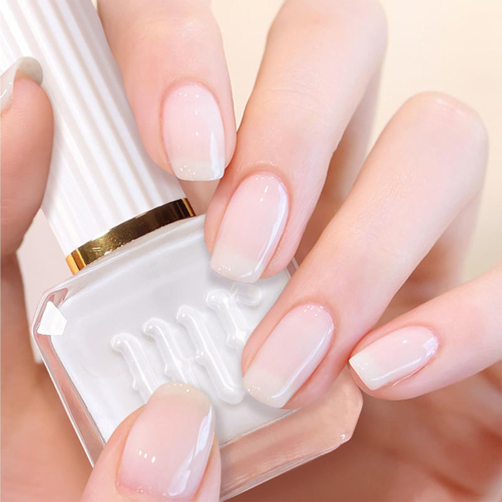 Cosmoo Jelly White Nail Polish 12Ml Sheer White Transparent Quick Dry Nail Lacquer For Nail Art Varnish 0.41 Fl Oz