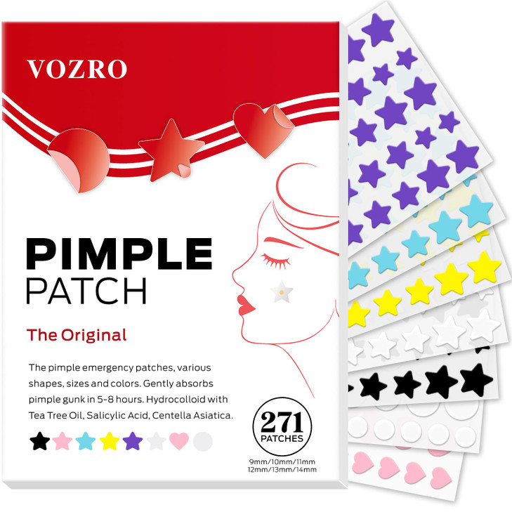 Vozro Pimple Patches For Face And Cute Star Hydrocolloid Acne Patches
