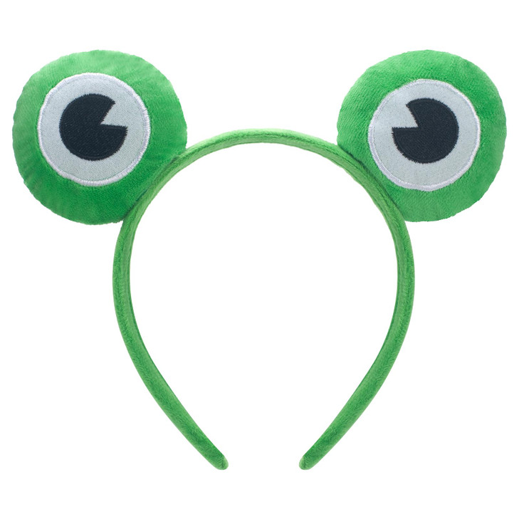 Ghgmao Cute Headband Frog Ears Headband Green Ears Plush Headbands Dress Up For Halloween Cosplay Frog Dark Green