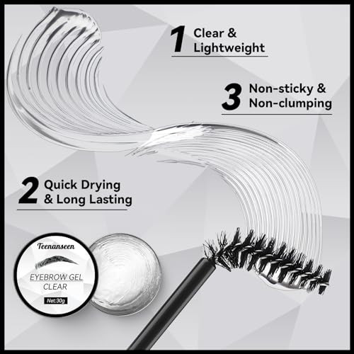 Teenanseen Eyebrow Gel Long Lasting Brow Gel For Styling And Sculpting Waterproof Eyebrow Wax Kit For Holding Brows In Place Clear Brow Gel