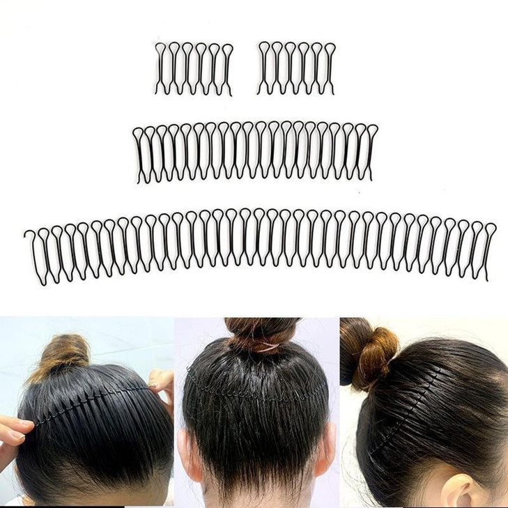 4Pcs Hair Finishing Fixer Comb No Pressure On The Scalp And Hair Root Invisible Hair Pin Bangs Clips Accessories For Women And Girls