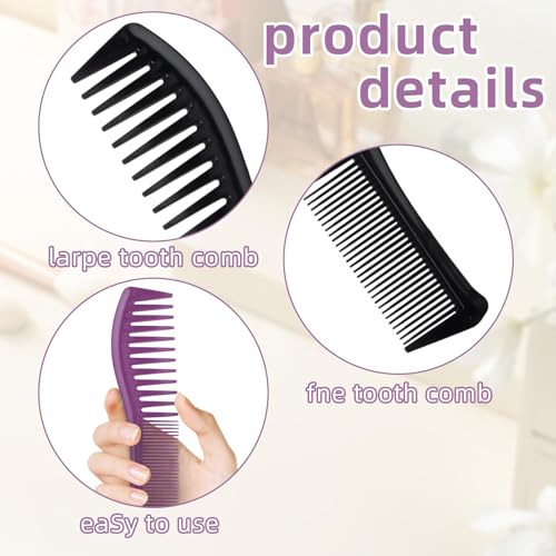 2 Pcs Detangling Hair Comb Set For Women And Men Dual Sided
