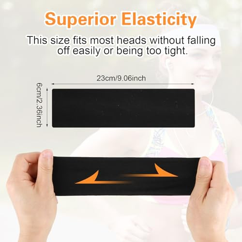 Mabor 3Pcs Headbands For Women Non Slip Elastic Sweat Hairbands Sports Aesthetic Hair Bands Soft Cloth Fabric Stretchy Headband For Workout