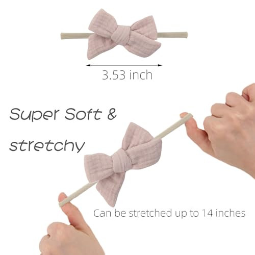 Kidocheese Baby Bows And Headbands Nylon Hair Bows Stretchy Baby Hairbands Hair Accessories For Newborn Babies Infant Toddlers Kids