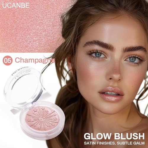 Ucanbe Baked Blush For Cheek Glow Blushing Palette Seamless Silky Blendable Powder Blush Makeup Palette Delivering Long Last Natural Ruddy