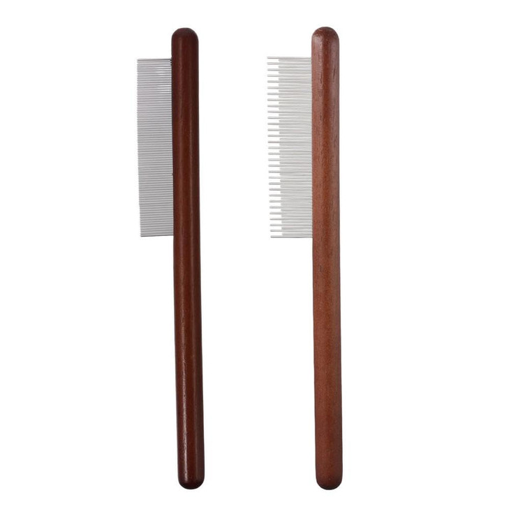 2 Pcs Macrame Combs Solid Wood Brush Stainless Steel Macrame Comb Metal Grooming Comb For Diy Craft Tassel Plush Toys