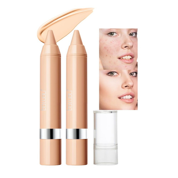 2Pcs Light Beige Concealer Crayon Set Brightening Creamy Sustainable Under Eye Circles Concealer Stick Beauty Makeup Fair Light Beige 2Pcs
