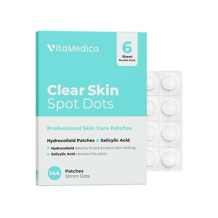 Vitamedica Clear Skin Spot Dots Hydrocolloid Acne Patches 144 Count