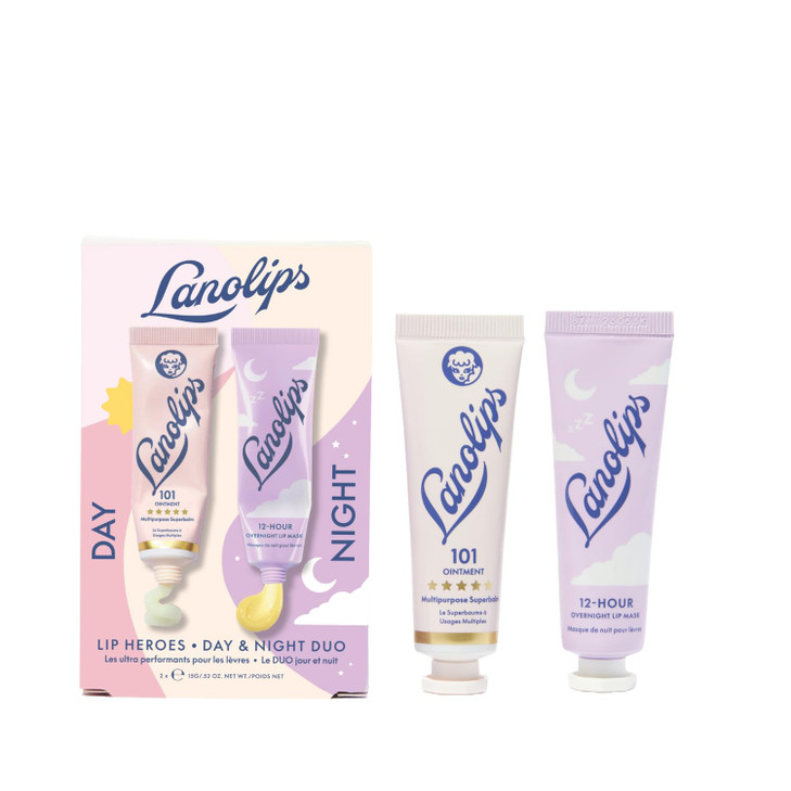Lanolips 101 Lanolin Lip Balm And Overnight Lip Mask Duo Heroes Kit For Complete Day To Night Care Deeply Hydrating Moisturizer Set With