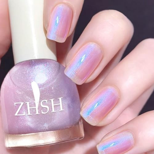 Novacharm Purple Pearl Nail Polish Mermaid Pearl Blue Aurora Effect Quick Dry Nail Polish For Nail Art Diy Manicure At Home