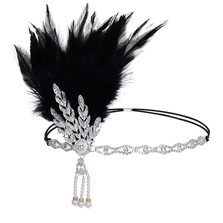 Choyaxo Flapper Headband Roaring 20S Headpiece Flapper Headpiece Feather Headband For Women
