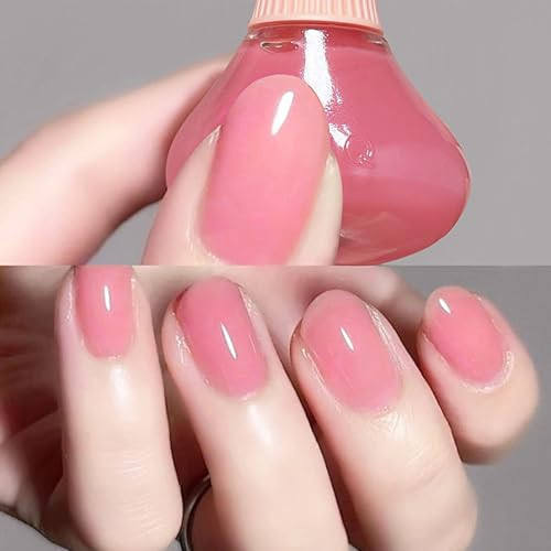 Clear Pink Nail Polish Pink Clear Nail Polish Quick Dry Long Lasting Sheer Pink Nail Polish Pink Tinted Clear Nail Polish Jelly Pink Nail