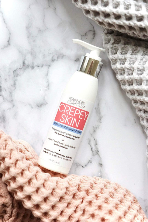 Advanced Clinicals Crepey Skin Wrinkle Smoothing Skin Care Cream Moisturizer For Body, Neck, & Décolleté. Anti Aging Skincare Lotion W/Collagen, Shea