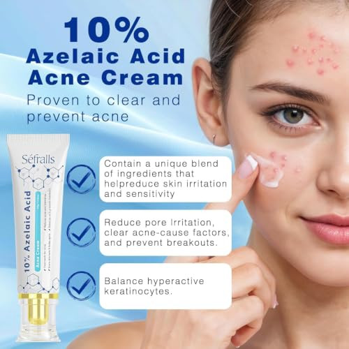10 Percent Azelaic Acid Acne Cream Premium Azelaic Acid Facial Cream Redness Relief For Face Redness Reducing Skin Care Prevents Acne