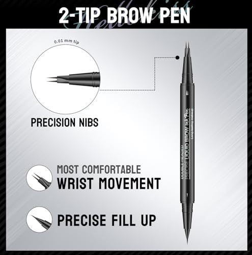Ninjatiger Eyebrow Pencil Brow Pen 2 Pack 2 In 1 Dual Ended Eye Brow Pencils 2 Fork Tip Microblading Eyebrow Pen For Women Waterproof