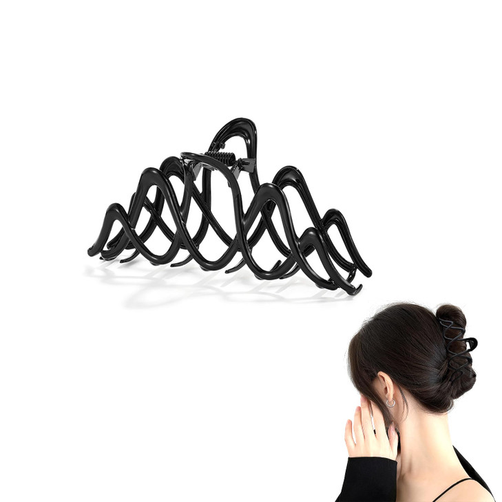 Metal Hair Clip For Thick Hair Black Claw Clip For Buns And Twists