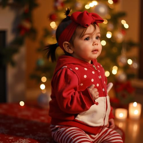 Qfv Valentines Baby Girl Bows Newborn Headband Infant Big Bows For Birthday Baby Shower Photography Baby Gifts Red And Pink