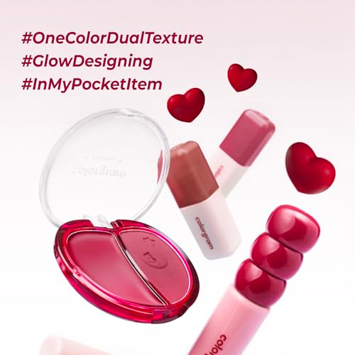 Colorgram Tintin Dory Duo Blusher 05 Red Heart Duo Dual Texture Cream And Powder Blush In One Natural Flush To Matte Finish Cheek Color
