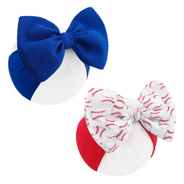 Lanmerry Baseball Bows For Girls Infant Headbands Charm Big Bows For Baby Sport Game Bow Soccer Hair Bow Baby Girl Headbands With Bows