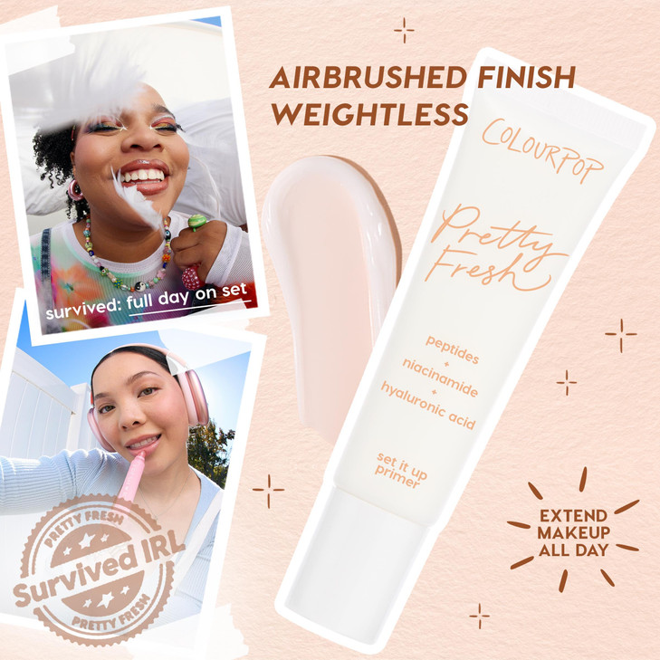 Colourpop Pretty Fresh Airbrush Makeup Primer Hydrating Gel Cream Face Primer And Pore Minimizer With Peptides Niacinamide And Hyaluronic