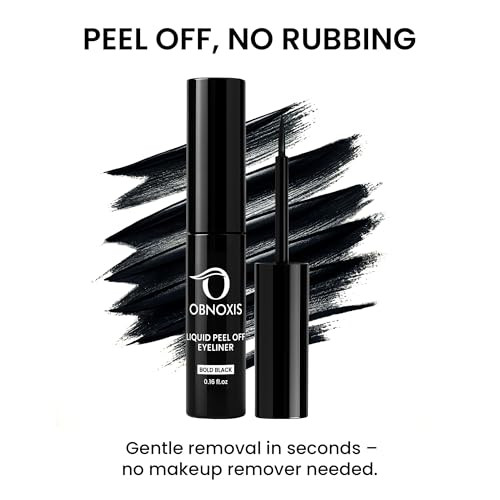 Obnoxis Eyeliner Peel Off Liquid Eyeliner New Formula No Scrub Peel Off Removal Transfer Proof Eye Liner Bold Satin Finish Liquid Liner