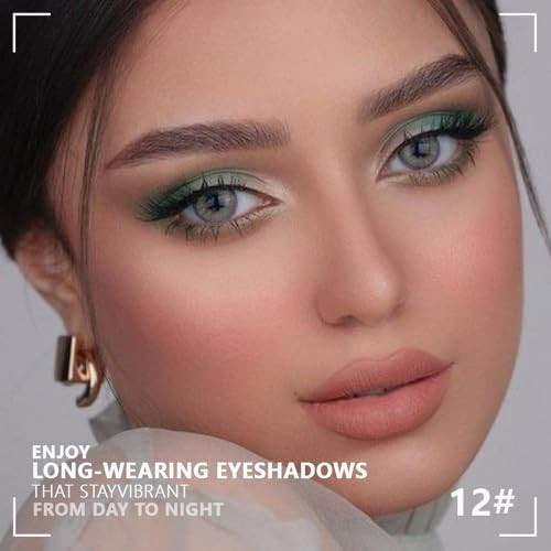 Evpct Eyeshadow Quad Palette Cyan Festival Forest Dark Green Glitter Shimmer Metallic Matte High Pigment Mini Eye Shadow Palette Makeup For