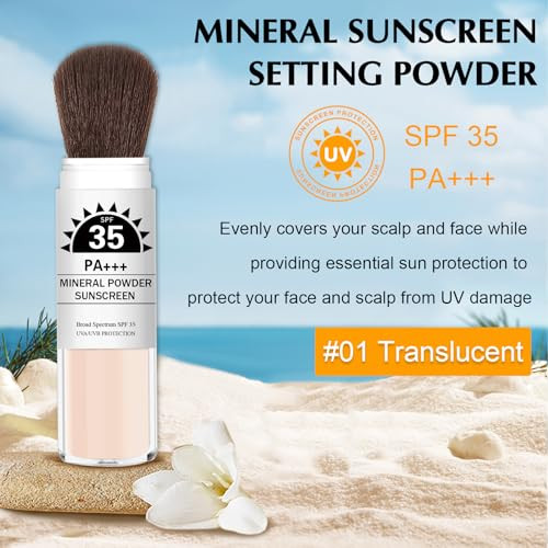 Ionsgako Mineral Powder Sunscreen Spf35 Setting Powder For Face Translucent