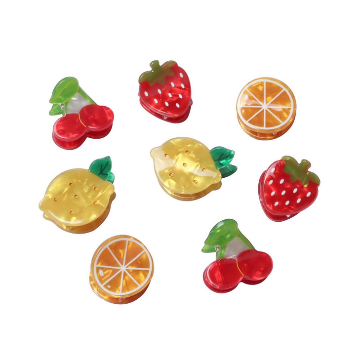 Cuizhiyu 8Pk Mini Fruit Hair Claw Clips For Girls Cute Cherry Hair Clips