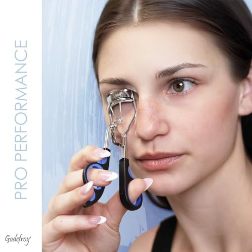 Godefroy Eyelash Curler For Women No Pinch Grip Ergonomic Handle Long Lasting Lash Curl Fits All Eye Shapes Heat Retaining