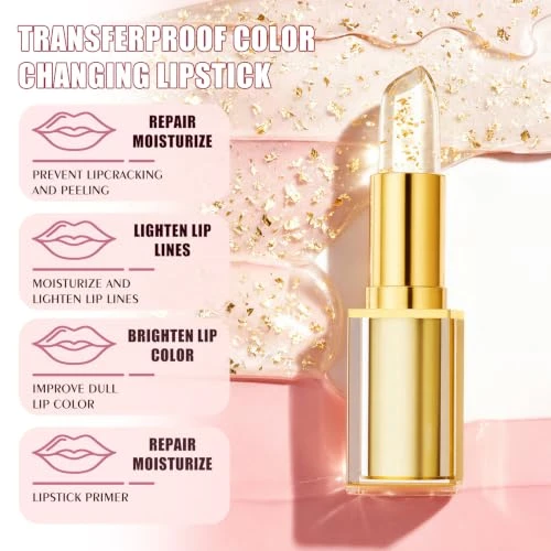 Qic Color Changing Lipstick Moisturizing Skin Adaptive Lipstick With Glossy Pink Shine For Older Women