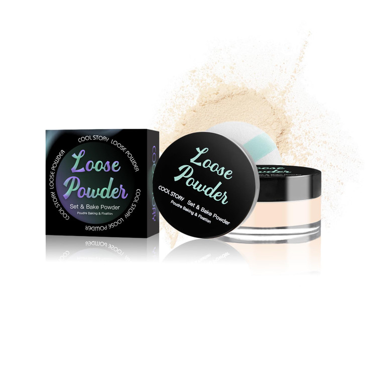 Loose Setting Powder Bake Makeup Powder Full Coverage Matte Finish Medium Tan 6G O.21Oz