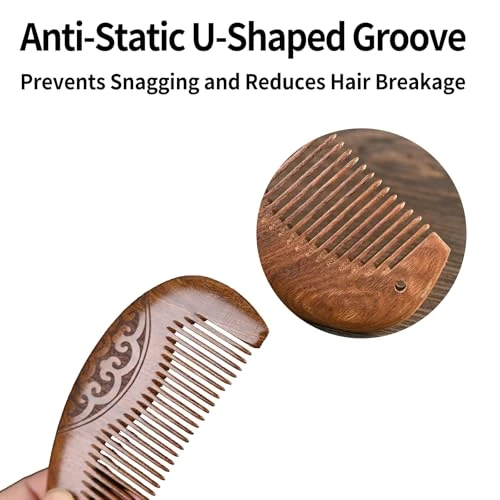 Ykebvpw Wooden Comb For Women Thickened Anti Static Birch Wood Hair Comb Carved Walnut Handle Comb Women S Wood Combs For Hair Growth Smooth