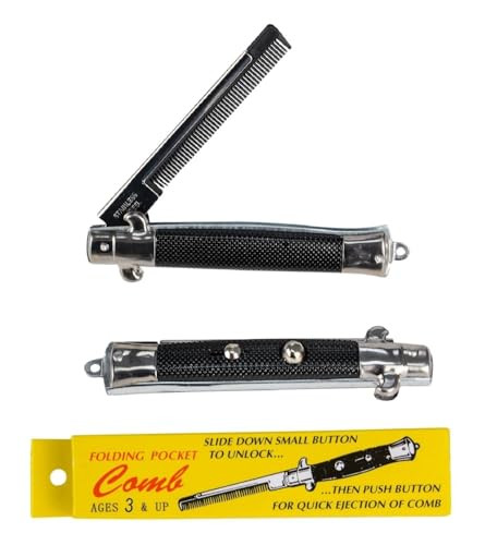 Zugar Land Switch Blade Comb 9 Inch Display Box 3 Inch Switchblade Hair Comb In Yellow Boxes Standard 1 Count