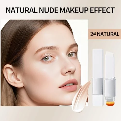 Color Changing Foundation Stick Lightweight And Long Lasting Full Coverage Foundation Stick Dual Ended With Ultra Fine Bristle Brush Create
