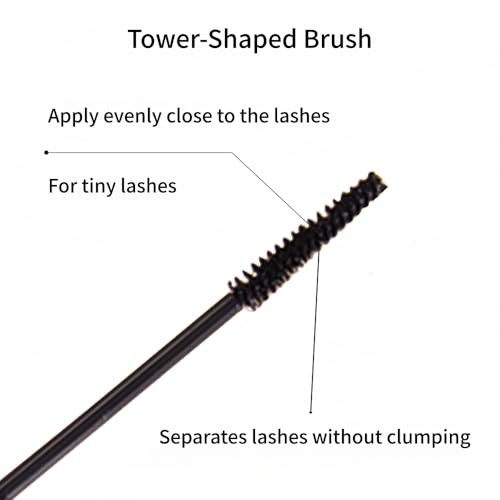 Black Mascara With Tower Shaped Brush For Tiny Lashes No Smudge And Long Lasting Natural No Clumping Easy To Apply Waterproof