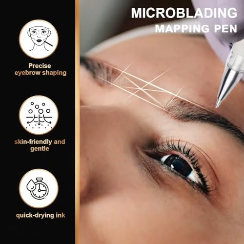 Siputianlu 5Pcs Microblading Eyebrow White Mapping Pen Eyebrow Outline Tattoo Skin Position Marker Pen Permanent Makeup Supplies Tool