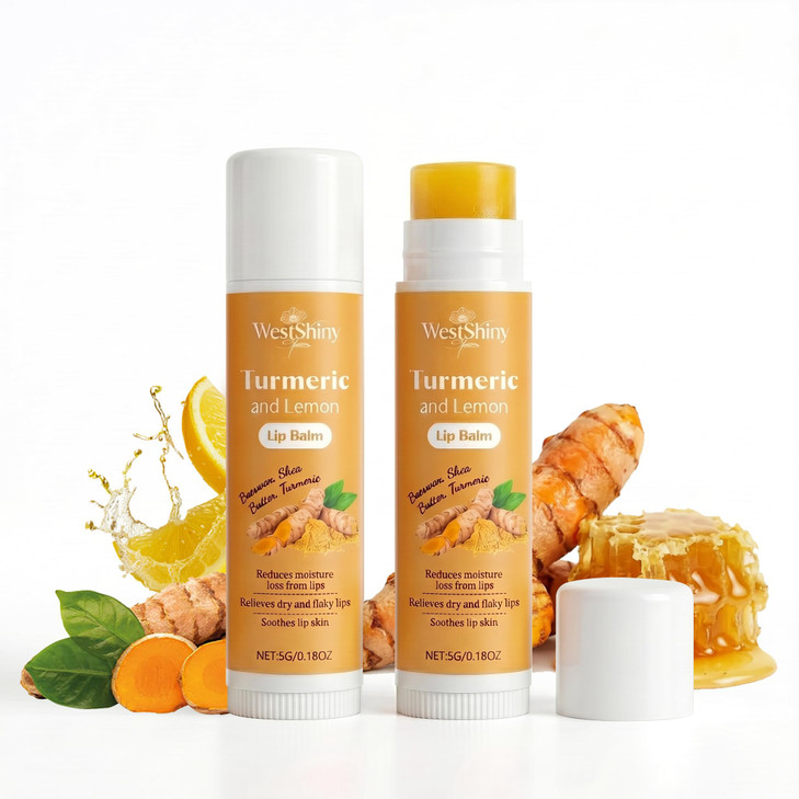 2Pcs Lemon Turmeric Lip Balm To Lip Lightening Dark Lips Balmnourishes Dry Cracked Lips For Smokers Lips