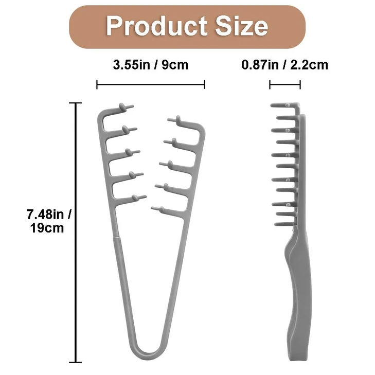 2 Packs Texture Comb Wide And Fine Tooth Volumizing Hair Styling Tool Anti Frizz Fluffy Hairbrush For Men And Women Suitable For All Hair