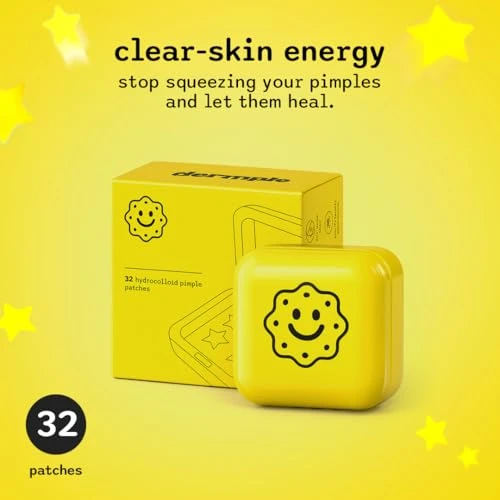 Dermple Pimple Patches For Face 1 Hydrocolloid Original Acne Patch Absorbs Zits And Whiteheads Advanced Spot Stickers Skin Mirror Case Box
