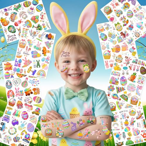 160 Pcs Easter Temporary Tattoos For Kids Easter Party Favors