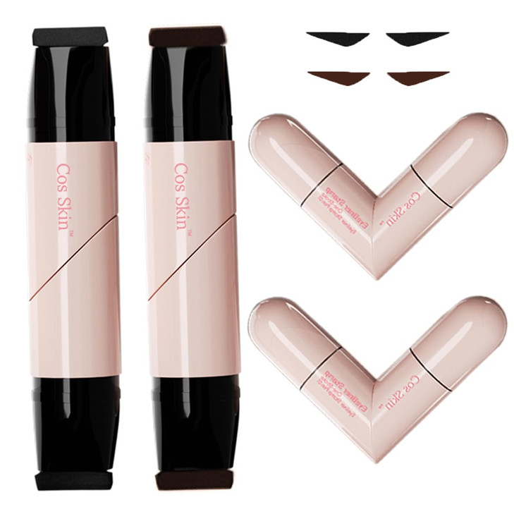 Dulele 2Color Rotating Eyeliner Stamp Pen Dual Ended Winged Eyeliner Pencil
