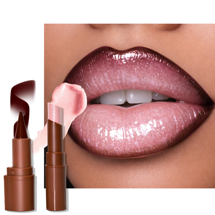 Nourishing Lip Gloss With Brown Lip Liner Lip Combo Sets Solid Lip Gloss Jelly Lipstick High Shine Nude Lip Kit With Lip Liner And Gloss For