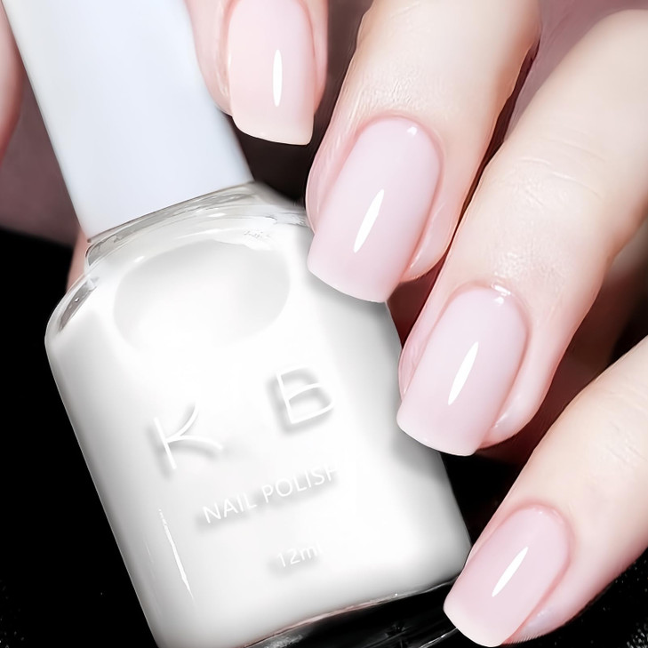 Novacharm Jelly White Nail Polish 12Ml Sheer Milky White Nail Polish Quick Dry No Uv Lamp Needed Air Dry Nailpolish Glossy Translucent