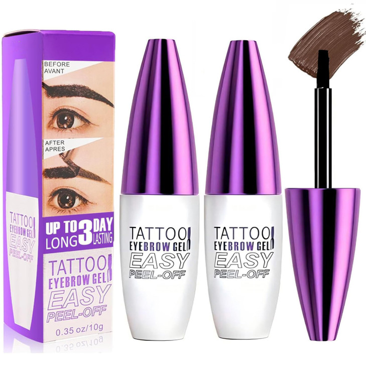 2 Pack Tattoo Eyebrow Gel Easy Peel Off Waterproof And Sweatproof Eyebrow Tint Peel Off Easy Peel Off Eyebrow Gel Suitable For All Skin