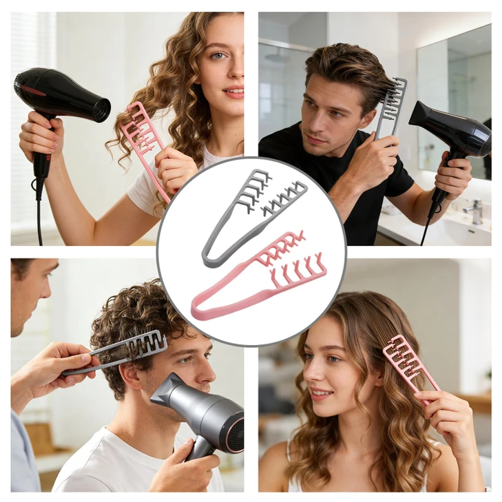 2Pcs Texture Comb Wide Tooth Hair Styling Combs For Curly Hair Men Women