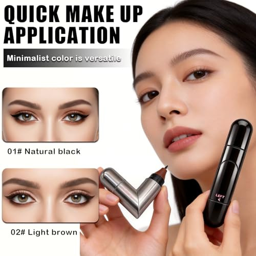 2 Pcs Winged Eyeliner Stamp Foldable Eye Liner Stamp Black And Brown
