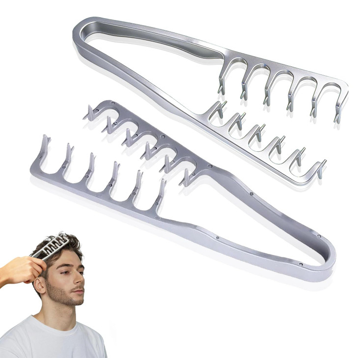 2 Pcs Texture Comb Volumizing Hair Styling Tool For Men And Women Wide Tooth Texturizing Comb For Fluffy And Layered Hairstyles Root Lift