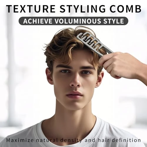 2 Pcs Texture Comb Volumizing Hair Styling Tool For Men And Women Wide Tooth Texturizing Comb For Fluffy And Layered Hairstyles Root Lift